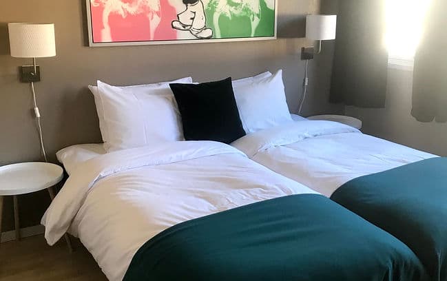 Hotel room with mountain view