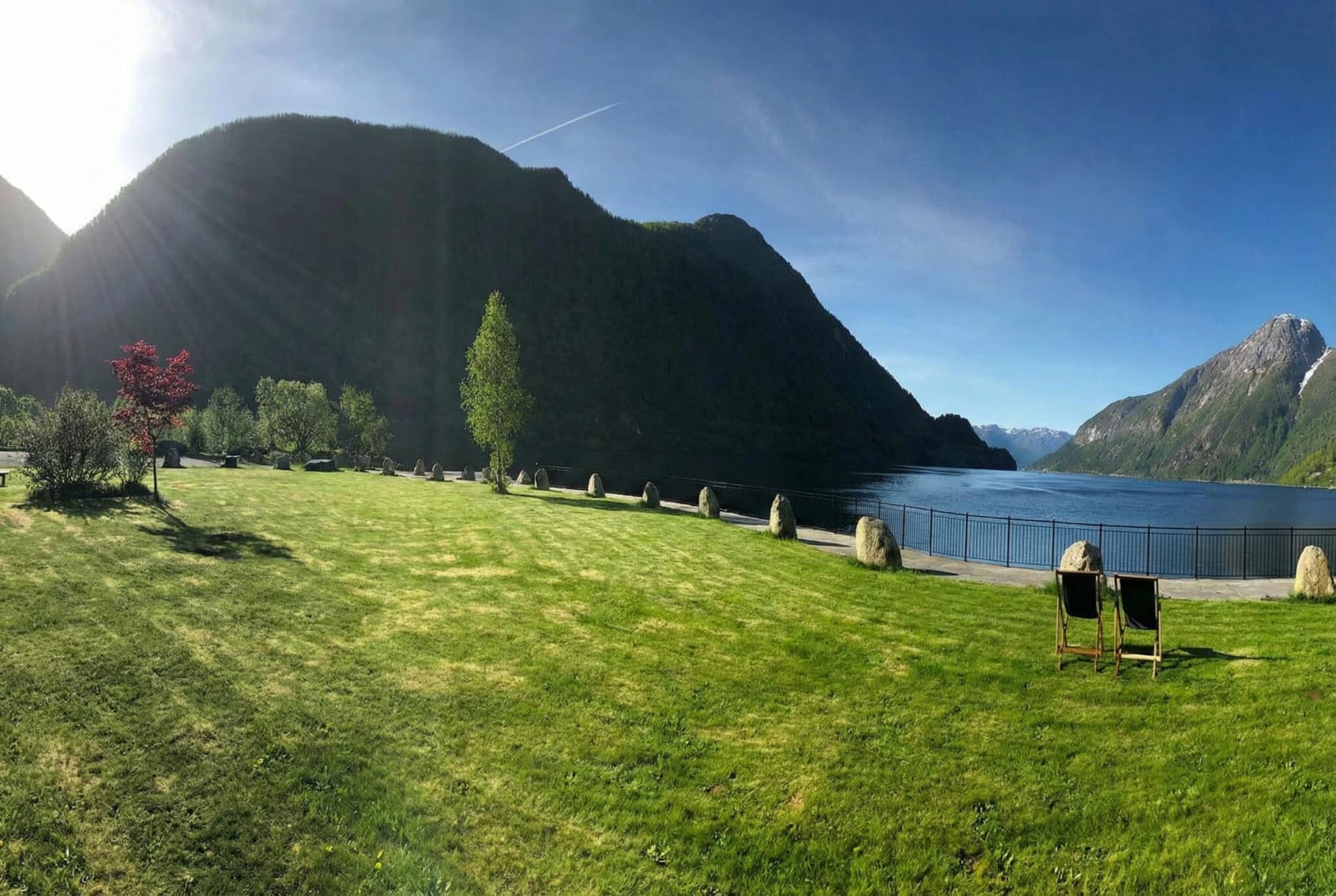 view of the fjord from the hotel